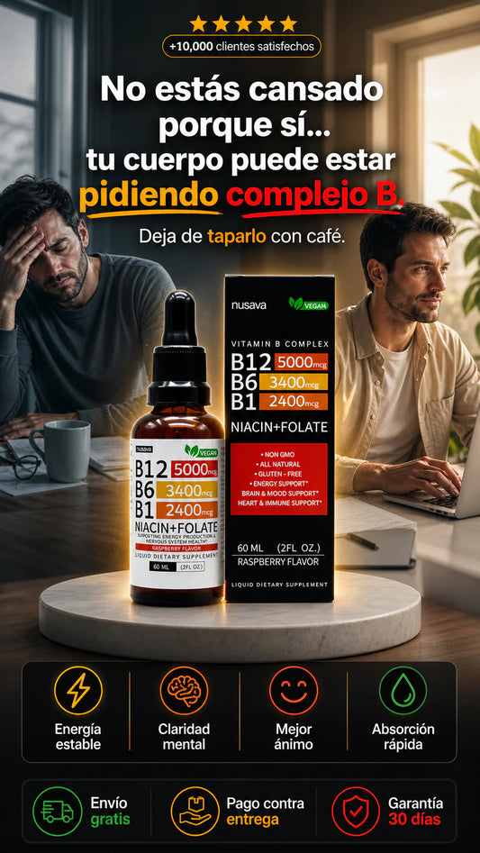 Vitamina B12 y B6, complejo de vitamina B sublingual B12 - Vitamina B 12 de 5000 mcg - B12 metilcobalamina para energía, cerebro y apoyo cardíaco