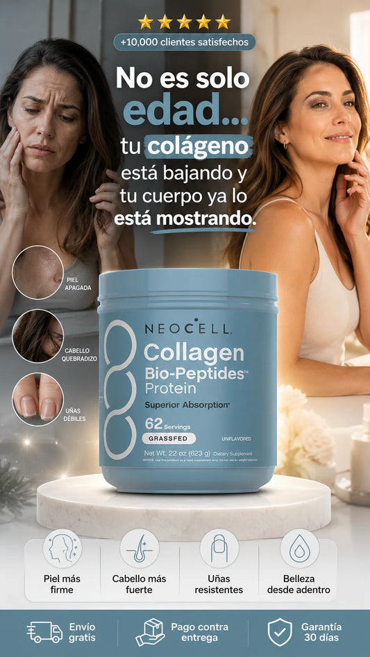 NeoCell Polvo de Bio-Péptidos de Colágeno | 22 onzas | Súper para el cabello, la piel y las uñas | Absorción superior | Suplemento de proteína de animales alimentados con pasto | Avanzado con 18