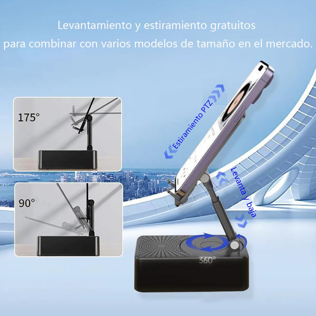 3 En 1 Bocina Bluetooth Inalámbrica Con Soporte Para Celular