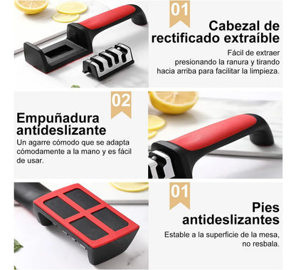 ¿Cansado/a de los cuchillos que no cortan? Fill Max Pro: afila, corta y pica en segundos.