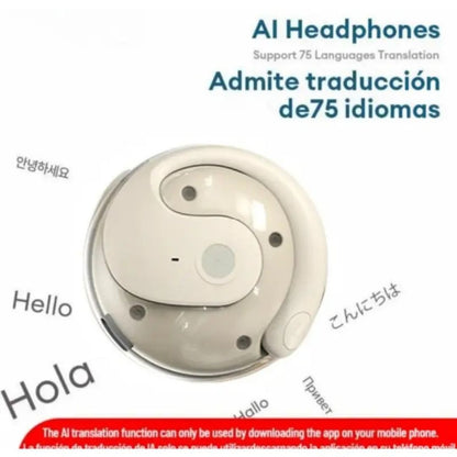 Auriculares traductores inteligentes: traducen más de 100 idiomas en tiempo real, ideales para viajes, negocios y reuniones. Incluyen asistente de voz e intercomunicador.