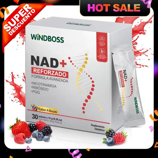 Windboss Suplemento líquido de NAD+ | Versión en sobres | 30 unidades | Parte de una rutina diaria para el bienestar y energía natural