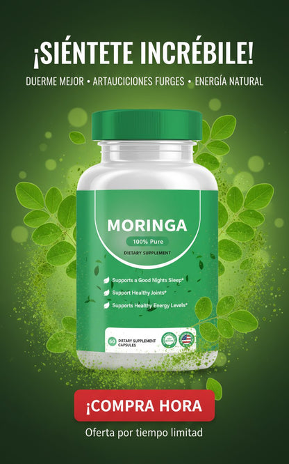 Cápsulas de moringa, cápsulas de polvo de moringa pura - 800 mg de moringa rica en nutrientes- Promueve la energía, el bienestar intestinal