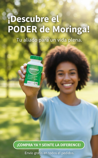 Cápsulas de moringa, cápsulas de polvo de moringa pura - 800 mg de moringa rica en nutrientes- Promueve la energía, el bienestar intestinal
