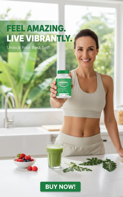 Cápsulas de moringa, cápsulas de polvo de moringa pura - 800 mg de moringa rica en nutrientes- Promueve la energía, el bienestar intestinal