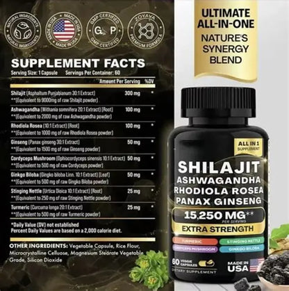 Combo Shilajit + Musgo Marino para mejorar el rendimiento y la vitalidad