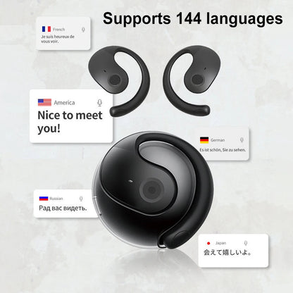 Wireless BT AI Real-time Voice Translation Earphones 144 Languages Smart Ear Headphone Translator for Business Travel Learning