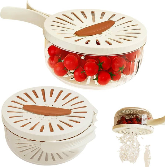 Escurridor De Verduras Y Frutas-Recipiente Con Tapa