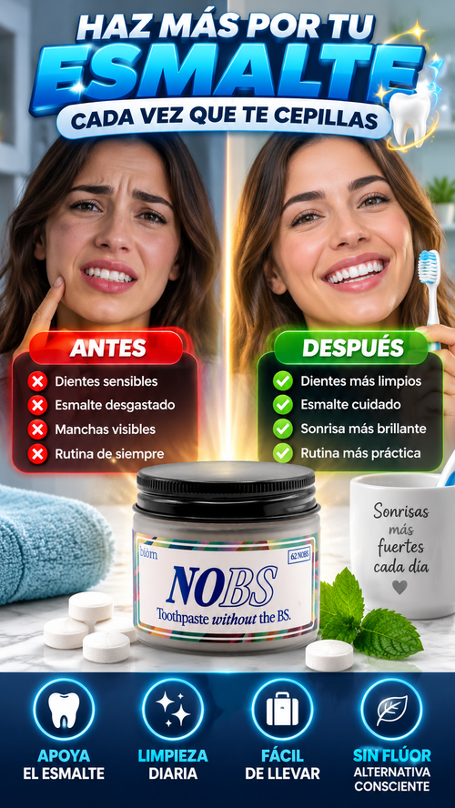 Tabletas Dentales con 5% Nano-Hidroxiapatita — Apoya el cuidado diario del esmalte