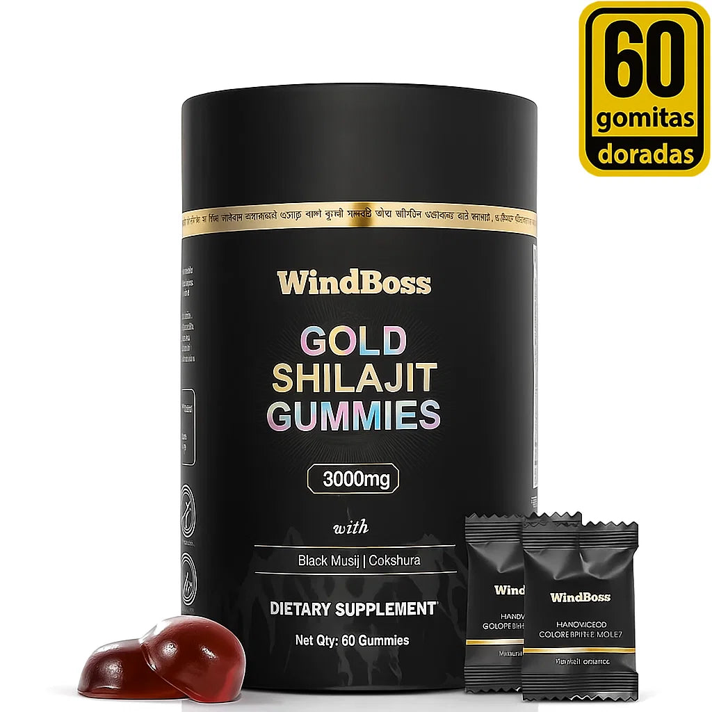 WindBoss Gold Shilajit Gummies: 3000mg de Energía del Himalaya