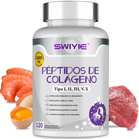 Swiyie Péptidos de Colágeno- para la salud de la piel, cabello, uñas, articulaciones y huesos.