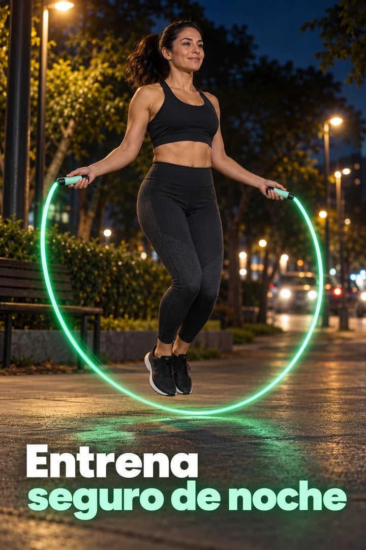 Entrenamiento nocturno con cuerda LED verde