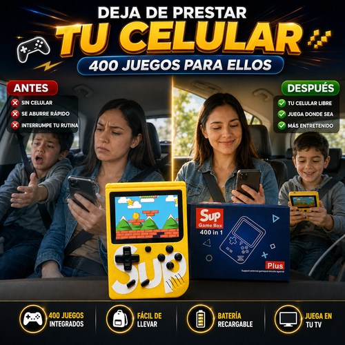 Consola Portátil Game Box con 400 Juegos— Entretenimiento sin prestar tu celular