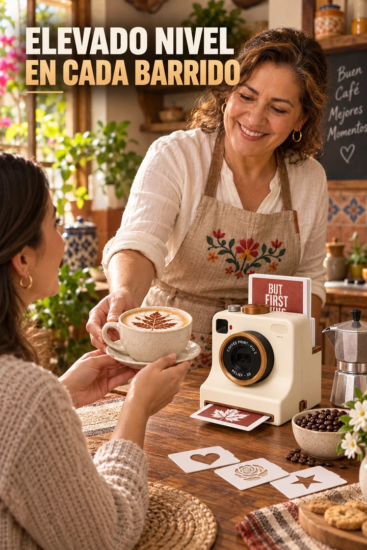 Decorador de café mecánico blanco en cocina de hogar