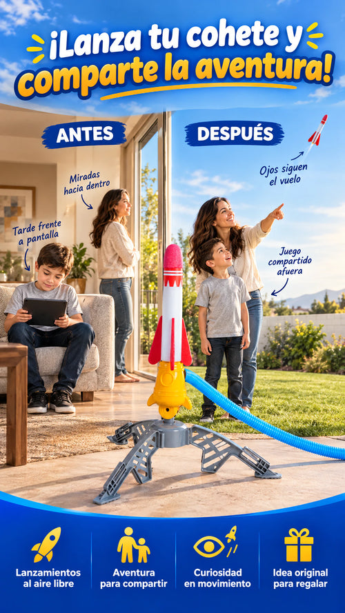 Lanzador de Cohetes Luminosos – ¡Diversión Voladora para Niños!