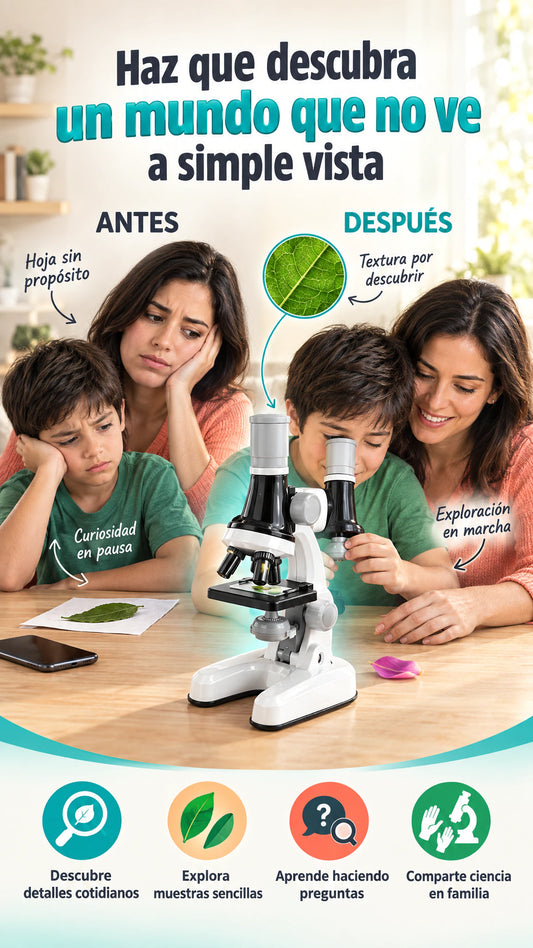 Microscopio Educativo STEM Biológico Refinado para Niños, para el Desarrollo de la Inteligencia, Unisex
