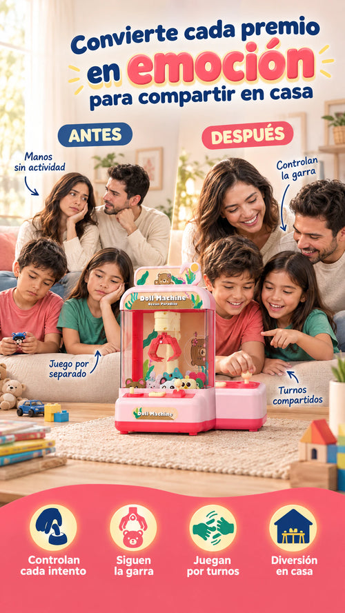 Mini máquina de premios para niños — La emoción de las maquinitas de garra, ahora en casa