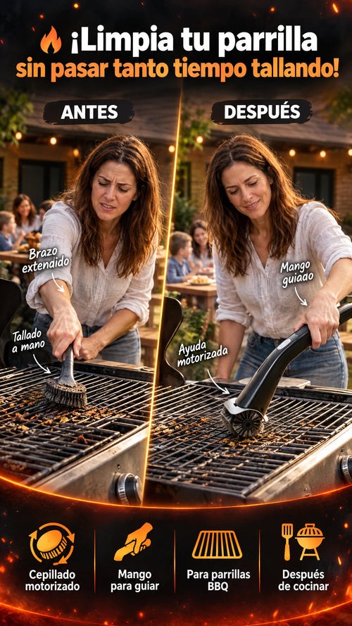 Cepillo eléctrico para parrillas BBQ — Deja que el motor ayude con el tallado después de la carne asada.