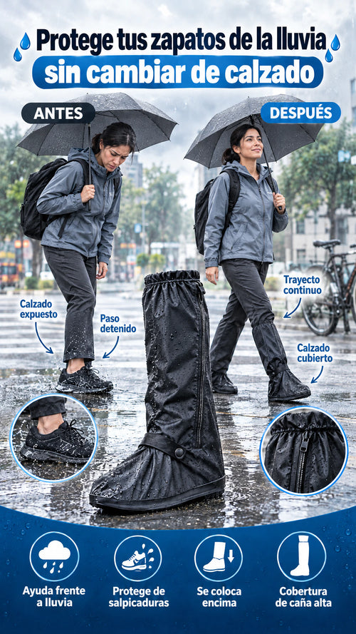 Cubrezapatos impermeable de caña alta — Protege tus zapatos de la lluvia sin cambiar de calzado