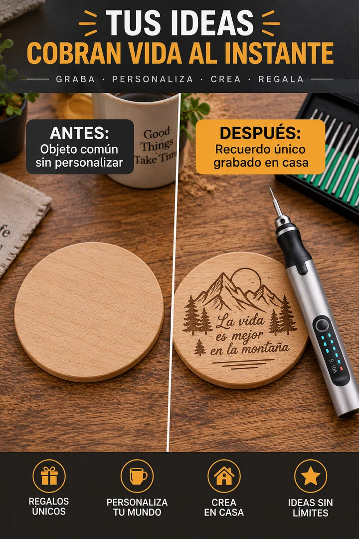 Antes y después con grabador eléctrico