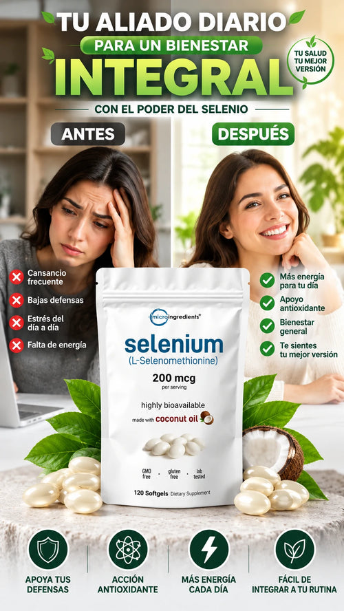 Micro Ingredients Selenium Supplement 200mcg — Apoyo antioxidante diario