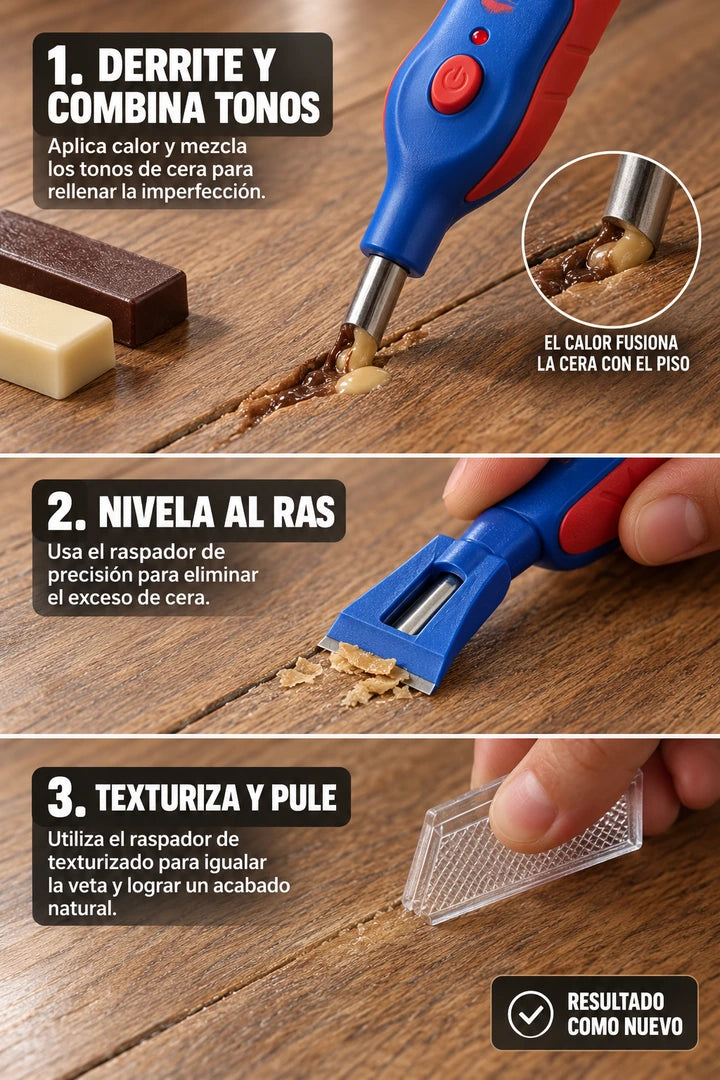 Tres pasos para reparar pisos con cera