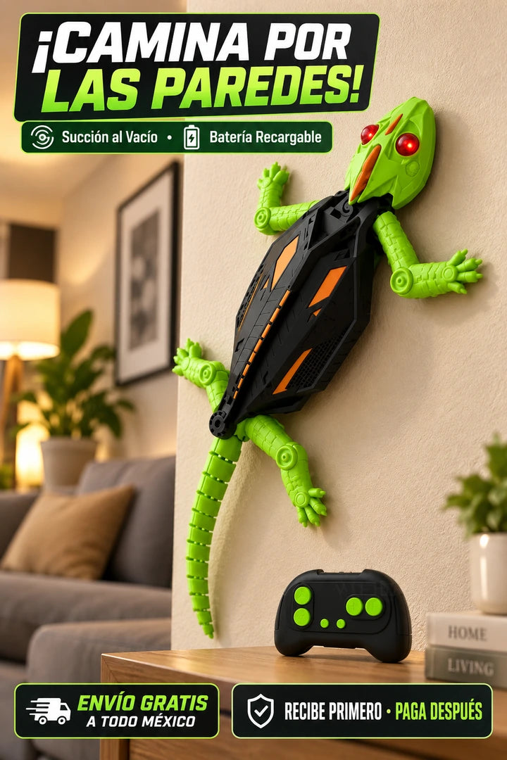 Lagarto RC escalando una pared