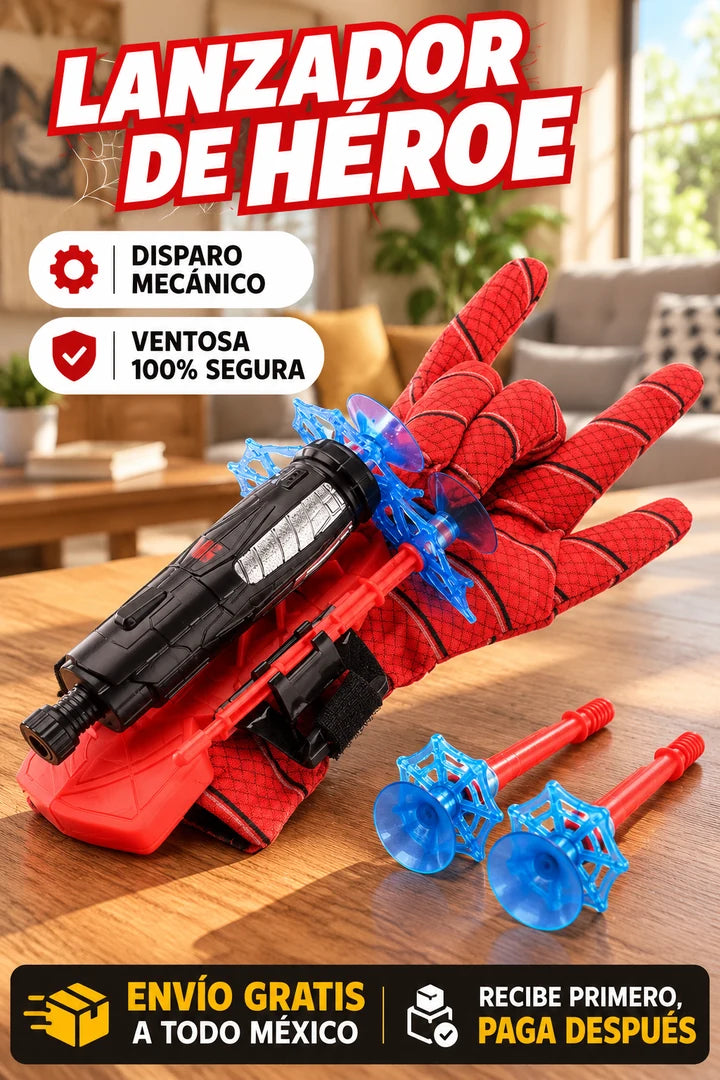 LANZADOR DE MUÑECA DE SUPERHÉROE CON VENTOSAS