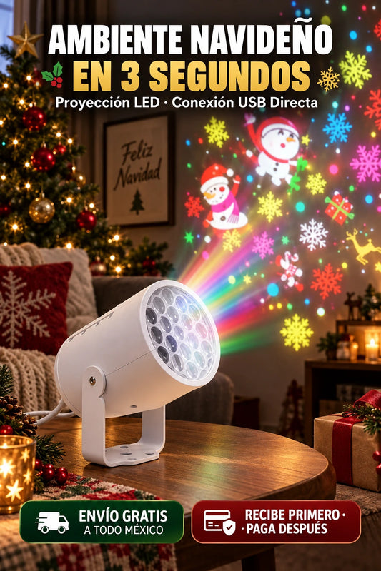 Proyector navideño - ambiente en 3 segundos