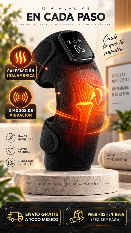 Rodillera térmica inalámbrica con 3 modos de vibración