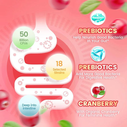 WOMEN PROBIOTIC GUMMIES, Gomitas Probióticas para mujer