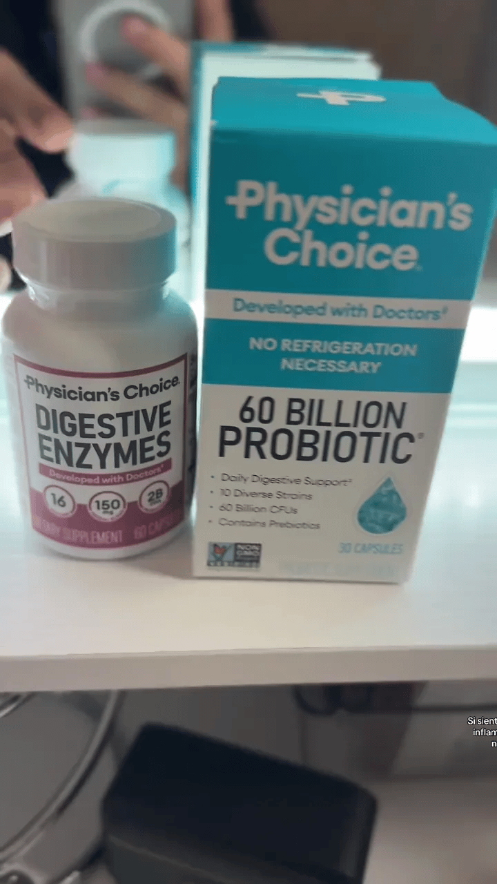 Paquete óptimo de salud intestinal: 60 mil millones de probióticos + enzimas digestivas para comodidad digestiva y apoyo inmunológico