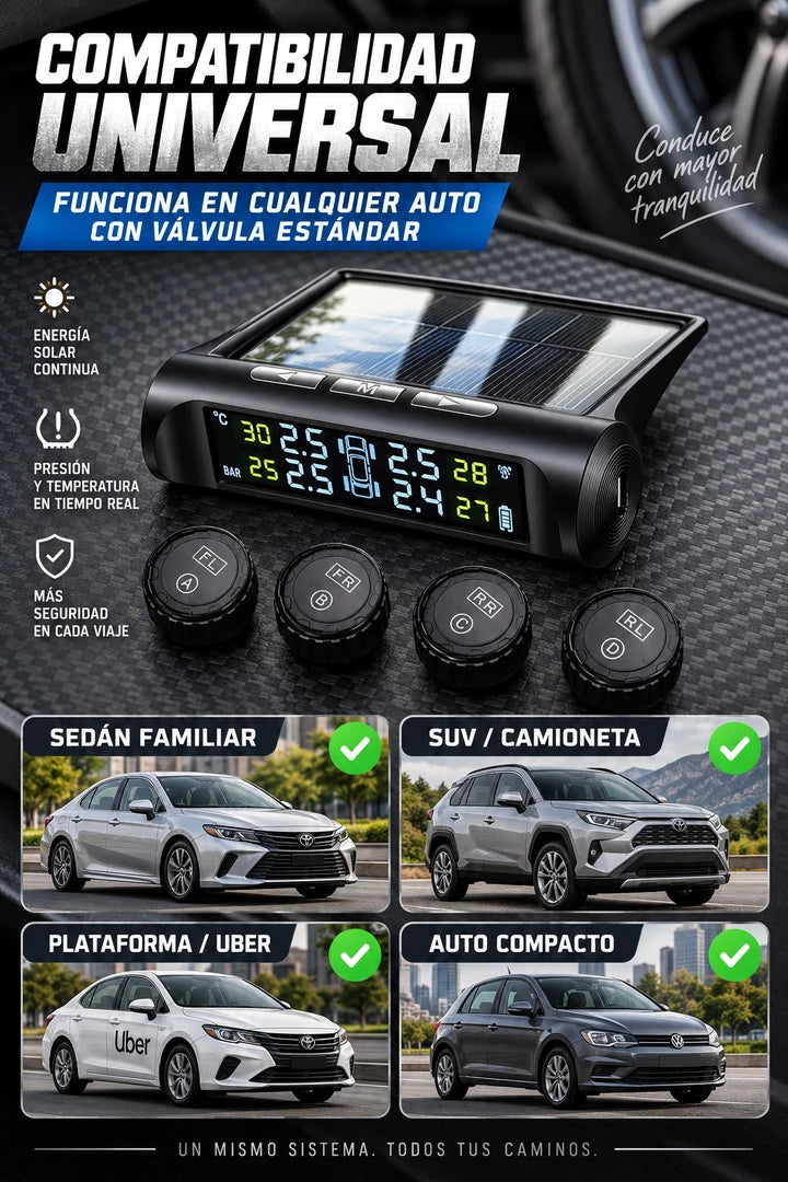 Compatibilidad del monitor TPMS con vehículos de válvula estándar