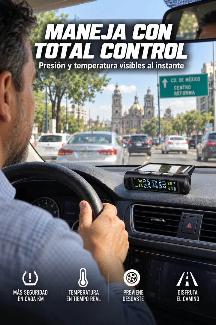 Monitor TPMS instalado en el tablero de automóvil