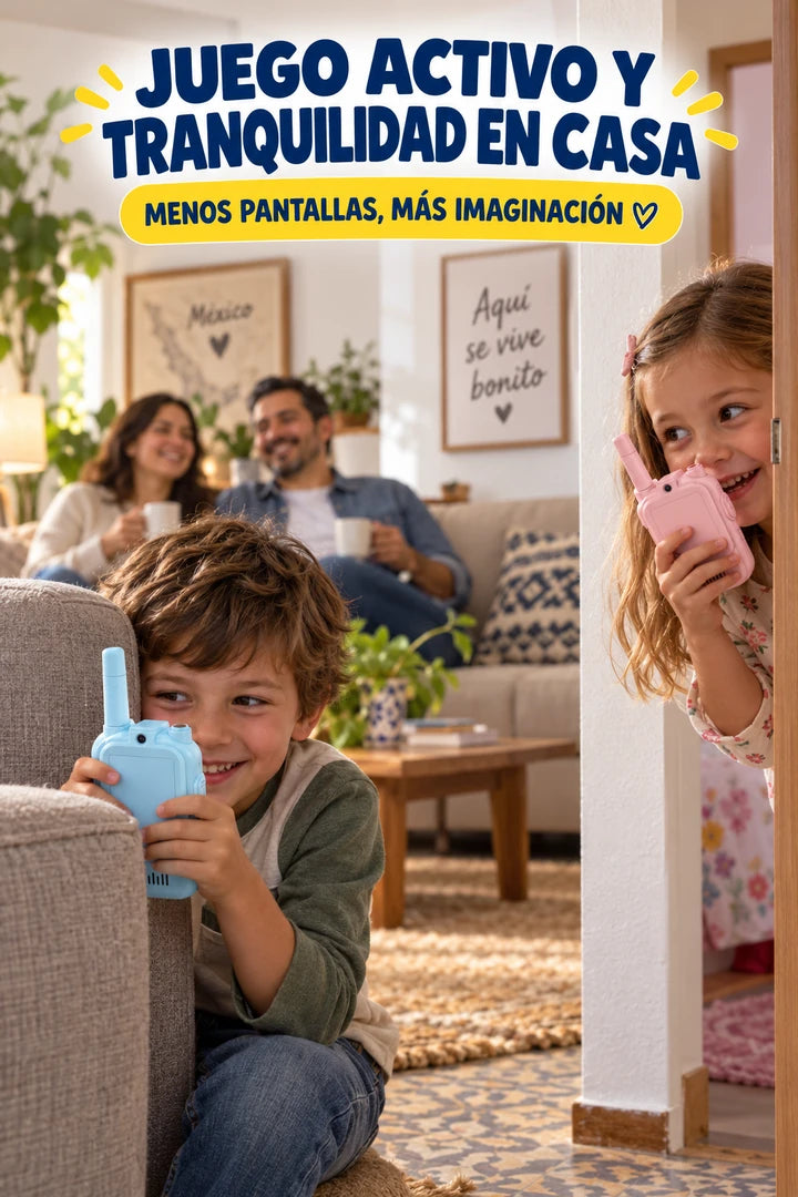 Walkie talkies JK200, niños jugando en casa